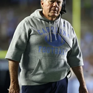 North Carolina Bill Belichick Cutoff Hoodie Grey