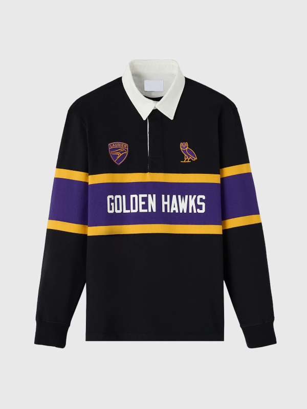 OVO Wilfrid Laurier University Rugby Polo Shirt Black