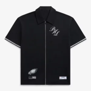 Off Season Philadelphia Eagles Zip-Up T-Shirt Black