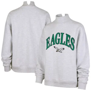 Philadelphia Eagles Mock Neck Sweatshirt Grey