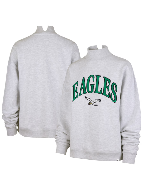 Philadelphia Eagles Mock Neck Sweatshirt Grey