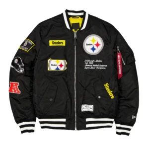 Pittsburgh Steelers New Era x Alpha Industries MA-1 Bomber Jacket Black