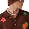 Polo Motif Crochet Shirt