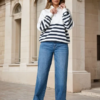 Striped Sweatshirt Women Quarter