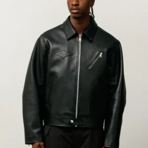 Stussy Biker Leather Jacket Black