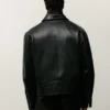 Stussy Black Biker Leather Jacket