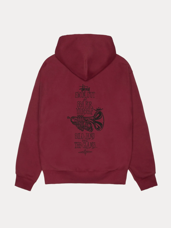 Stussy Swim Out Maroon Zip-Up Hoodie