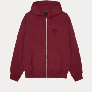 Stussy Swim Out Zip Hoodie Maroon