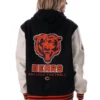 The Wild Collective Chicago Bears Hooded Varsity Jacket Black