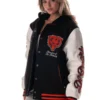The Wild Collective Chicago Bears Varsity Jacket with Hooded