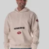 The Wild Collective San Francisco 49ers Corduroy Hoodie - Cream