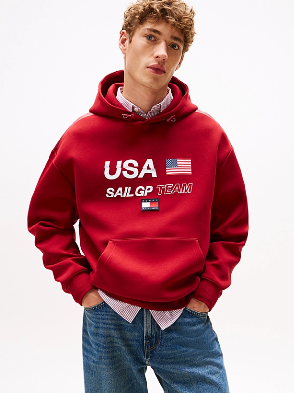 Tommy x U.S. Sail GP Hoodie Red