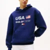 Tommy x U.S. Sail GP Team Interlock Knit Hoody Blue
