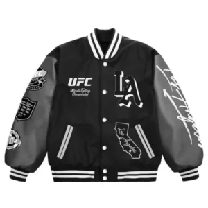 UFC-313-Los-Angeles-2025-Black-Varsity-Jacket