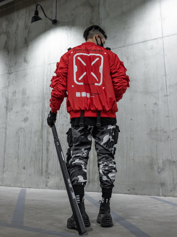 XB-03 Red Fabric of the Universe Bomber Jacket