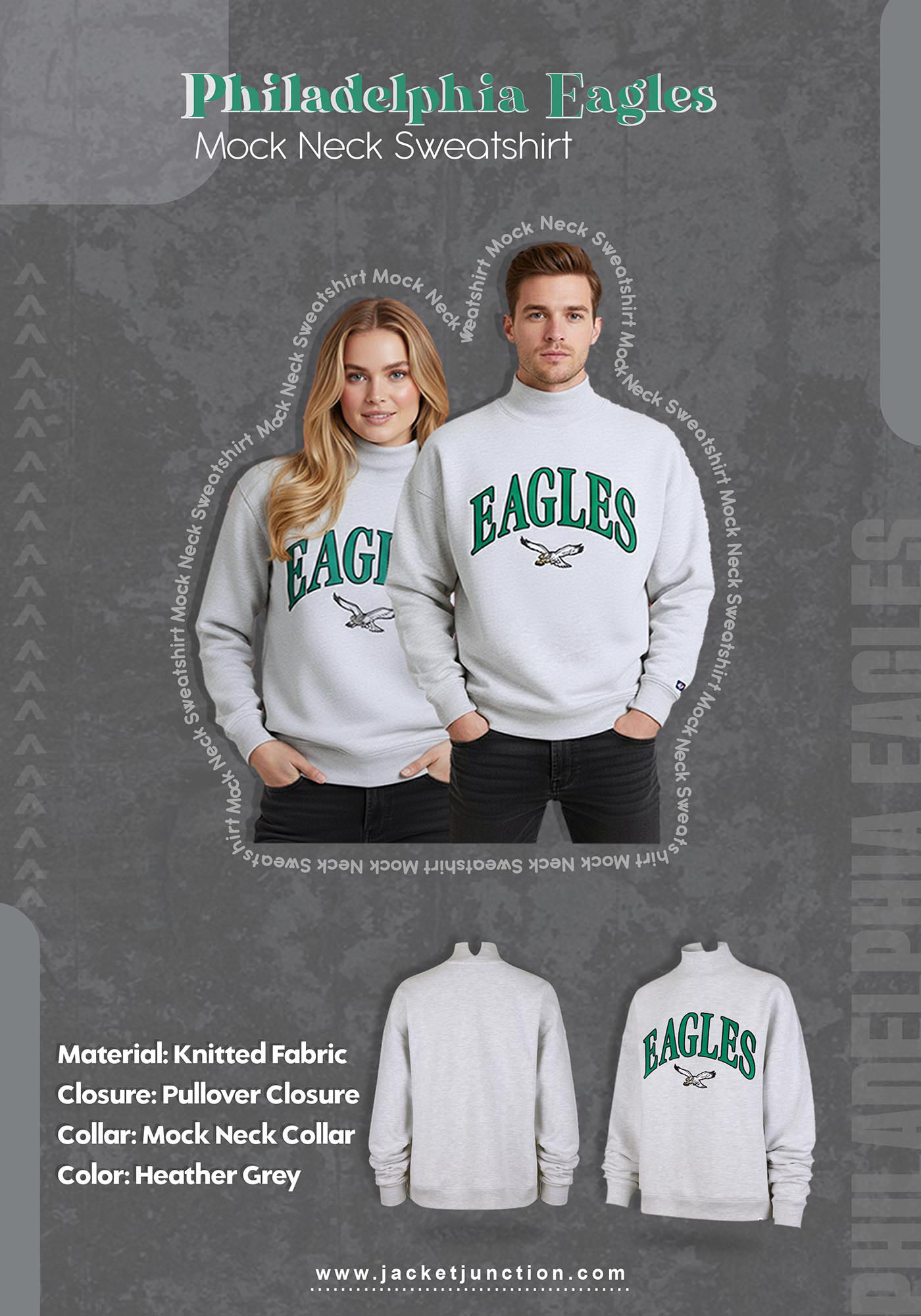 mock neck eagles sweatshirt