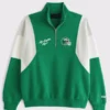 Abercrombie Philadelphia Eagles Half-Zip Sweatshirt Green