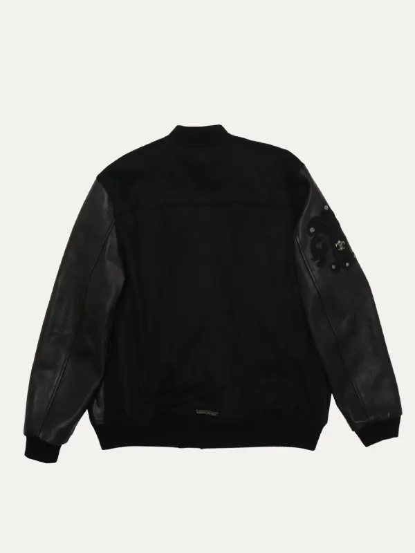 Chrome Heart Letterman Varsity Jacket Black