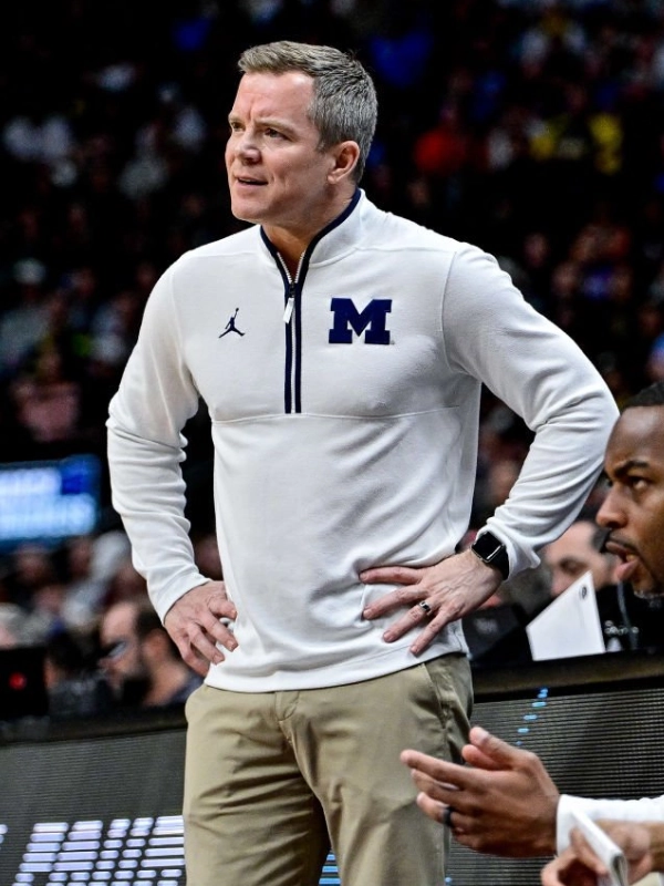 Dusty May Michigan Wolverines Nike Half-Zip Sweatshirt White