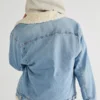 Free People Off-the Grind Denim Sherpa Jacket Blue