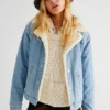 Free People Off-the Grind Sherpa Jacket Blue