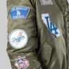 La_dodgers_mlb_x_alpha_green_bomber_jacket_womens