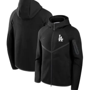 Los Angeles Dodgers Nike Tech Fleece Windrunner Full-Zip Hoodie Jacket Black
