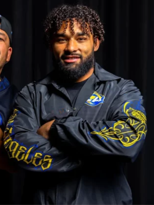 Los Angeles Rams x Mister Cartoon Black Coach Jacket