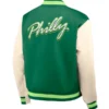 Men's Philadelphia Eagles Nike Kelly GreenCream Rewind Legacy Full-Snap Bomber Jacket