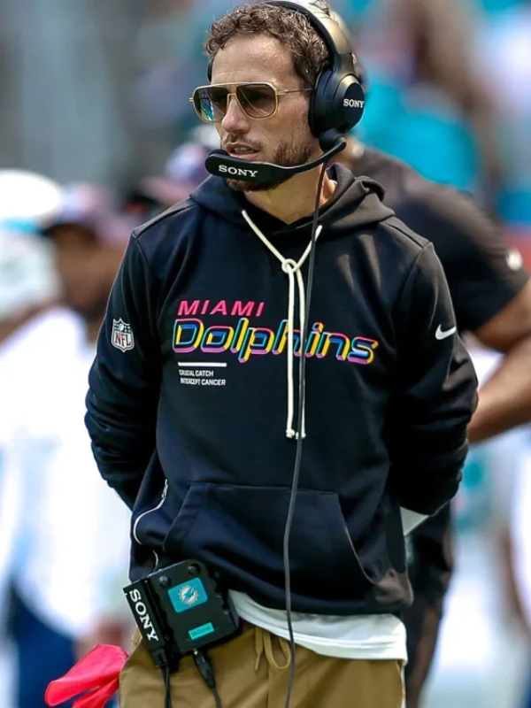 Miami Dolphins Mike McDaniel Crucial Catch Hoodie 2025