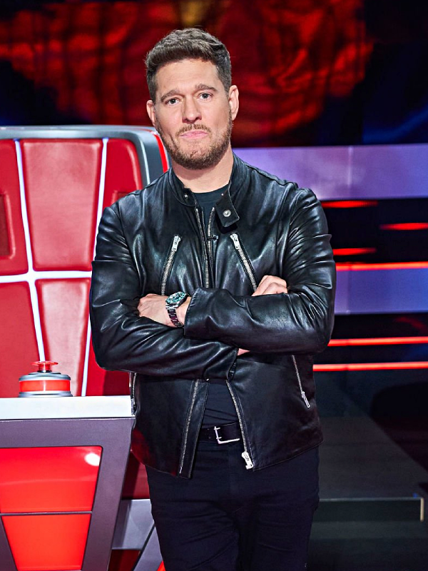 Michael Buble Black Leather Jacket The Voice S28