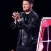 Michael Buble The Voice S28 Black Leather Jacket