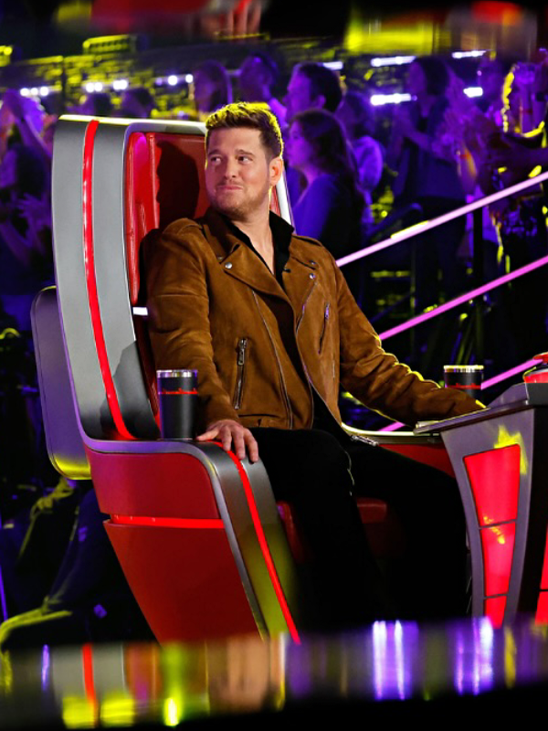 Michael Buble The Voice S28 Brown Suede Jacket