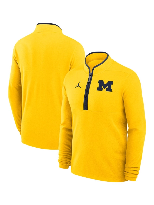 Michigan Wolverines Jordan Brand Victory Half-Zip Sweatshirt - Yellow