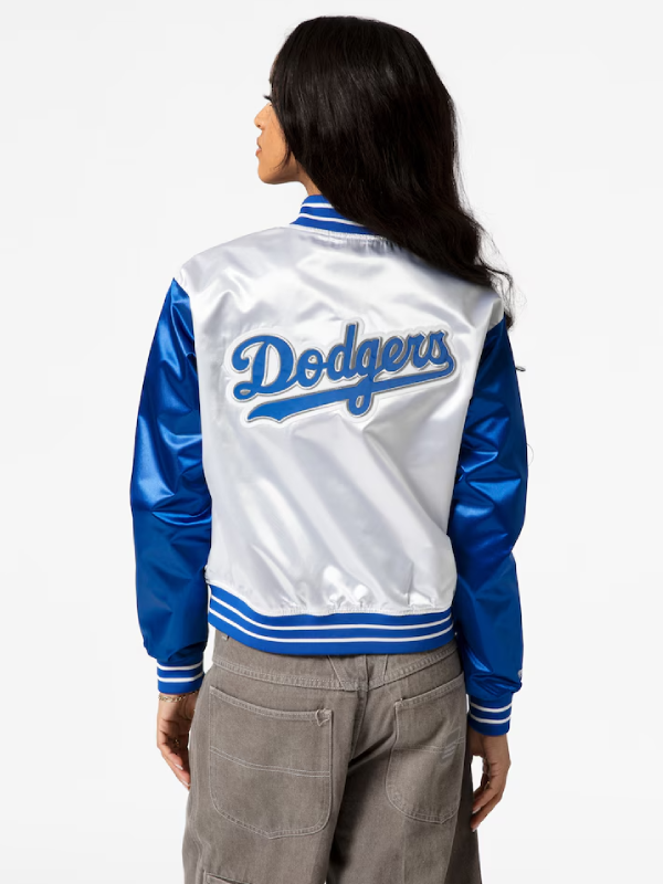 Mitchell and Ness Dodgers White Satin Jacket