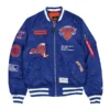 New York Knicks Alpha Industries MA-1 Bomber Jacket Blue