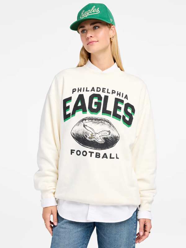 Philadelphia Eagles Historic Arch Cloud '47 Oversized Crewneck