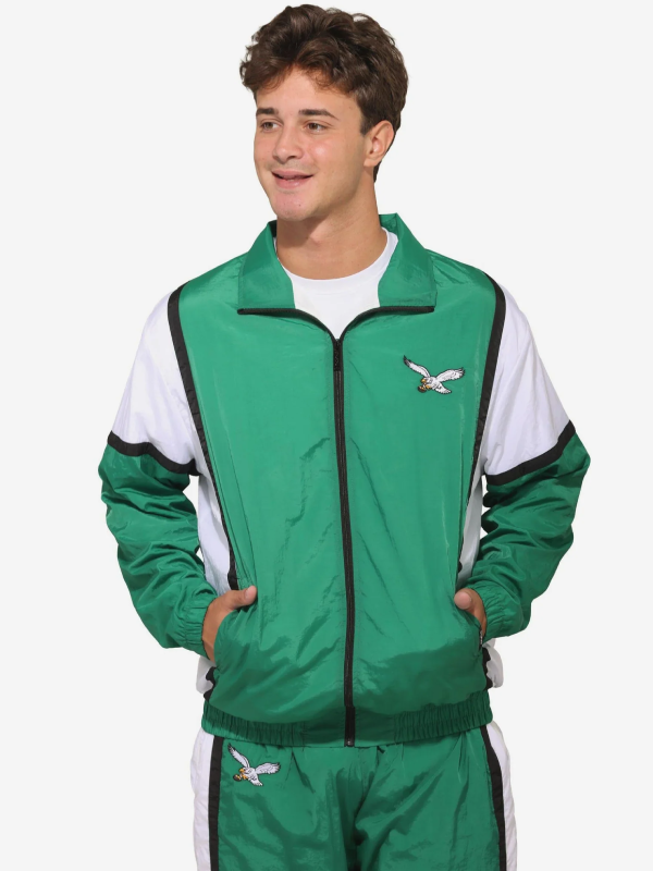 Philadelphia Eagles Kelly Green Nylon Crinkle Gameday Jacket