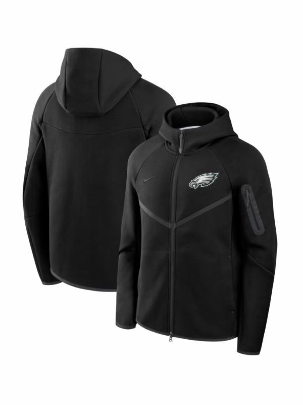 Philadelphia Eagles Nike Tech Fleece Windrunner Full-Zip Hoodie Jacket Black