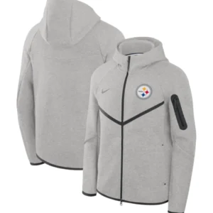 Pittsburgh Steelers Nike Tech Fleece Windrunner Hoodie Grey