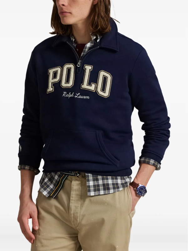 Polo Ralph Lauren Mark Lee Quarter-Zip Fleece Sweatshirt – Navy Blue