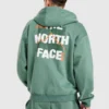 The North Face Sorbetta Oversized Green Full Zip Hoodie