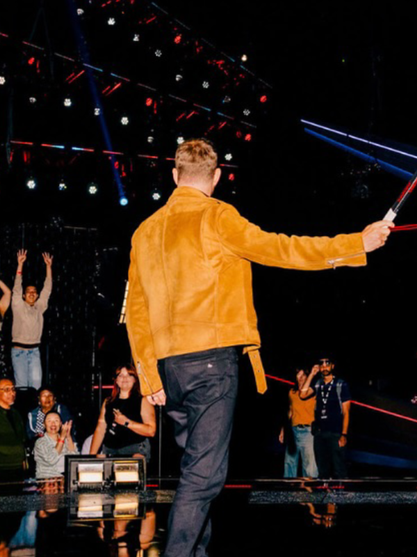 The Voice S28 Michael Buble Brown Leather Jacket - Image 5