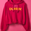 UO x Dunkin Graphic Bubble Hoodie Pink