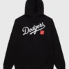 Undefeated x NE x Dodgers Stacked Logo Black Hoodie
