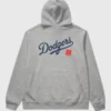 Undefeated x NE x Dodgers Stacked Logo Grey Hoodie