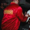 50 Cent Washington Commanders Red Satin Jacket
