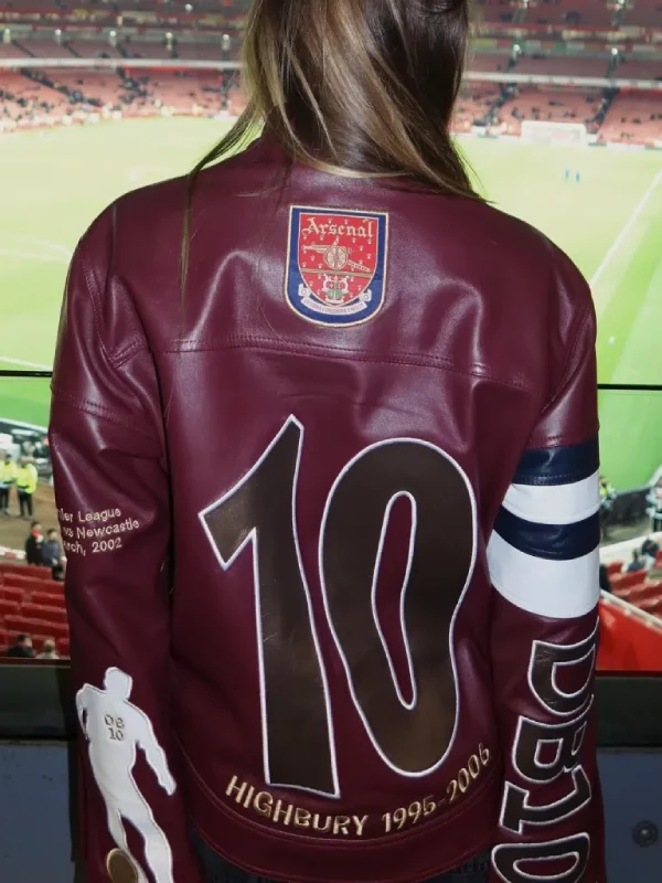 Arsenal Dennis Bergkamp Daughter Leather Jacket