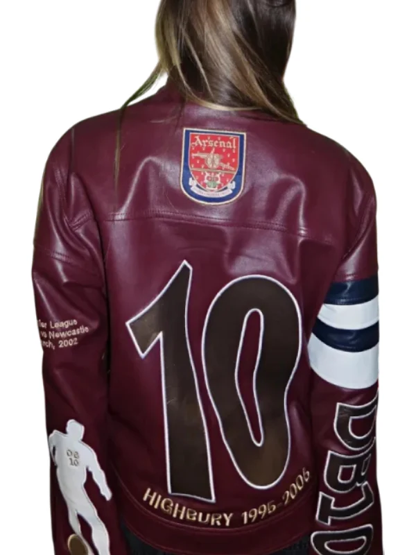 Arsenal Dennis Bergkamp Daughter Leather Jacket