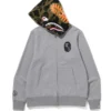 BAPE x OVO Shark Full Zip Hoodie Grey